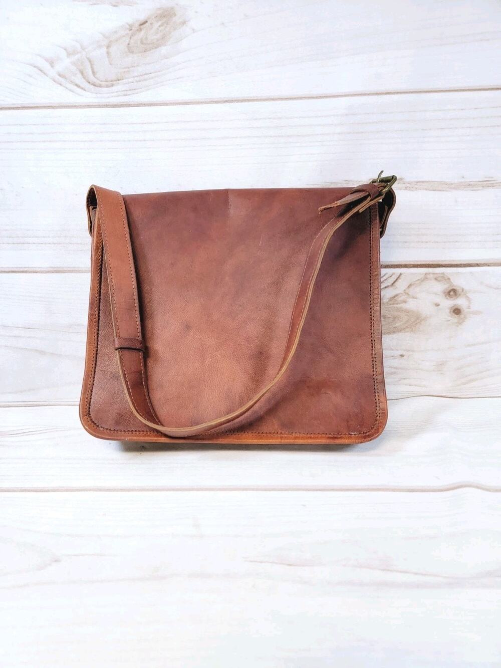 Bag Leather Crossbody Satchel Vintage Brown Shoulder Messenger Genuine Unisex